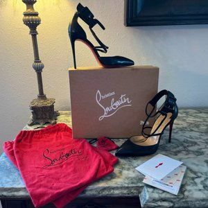 Christian Louboutin Suzanna 100 Nappa Shiny Black SZ- EURO 40-#3160317 US SZ 9